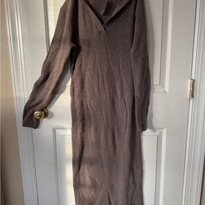 Taupe Knit Sweater Dress